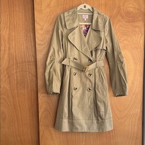 Plenty by Tracy Reese for Anthropologie Tan Double-Breasted Trench Coat